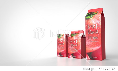 tomato juice 3 size Japanese right 3d rendering 72477137