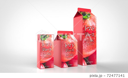 tomato juice 3 size Japanese 3d rendering 72477141