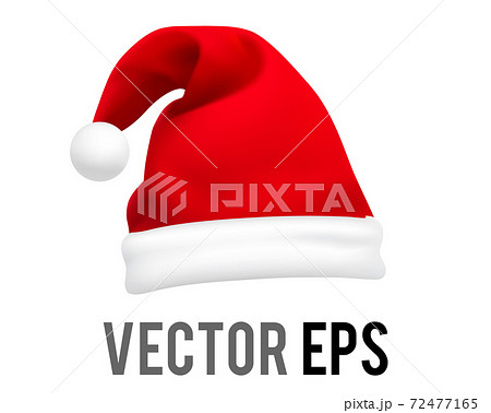 Isolated vector red, white santa claus hat celebrate party icon 72477165