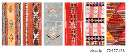 Set of banners with textures of berber traditional wool carpets Set of banners with textures of berber traditional wool carpets 72477168