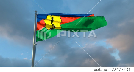 3d rendering of the national flag of the New Caledonia 3d rendering of the national flag of the New Caledonia 72477231
