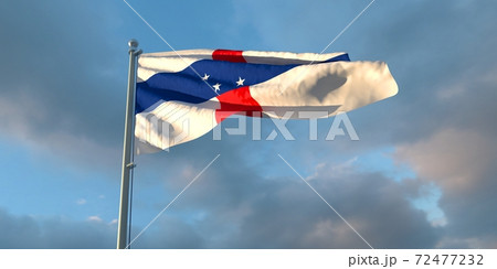 3d rendering of the national flag of the Netherlands Antilles 3d rendering of the national flag of the Netherlands Antilles 72477232