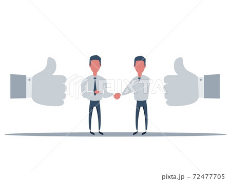 Handshake of business partners, Handshake icon. Concept of agreement, good deal, partnership. Flat 72477705