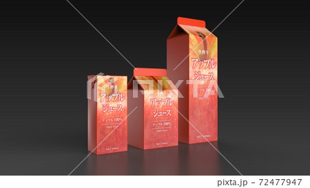 apple juice 3 size Japanese black background 3d 72477947