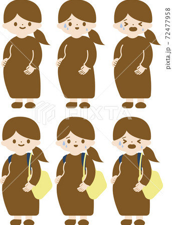 妊婦さん　イラスト　セット 72477958