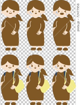 妊婦さん　イラスト　セット 72477958