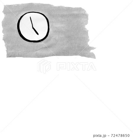 壁の時計（オフィス風景の墨の手描きイラスト） 72478650