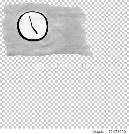 壁の時計（オフィス風景の墨の手描きイラスト） 72478650