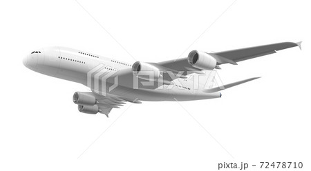 Realistic Detailed 3d White Flying Airliner. Vector Realistic Detailed 3d White Flying Airliner. Vector 72478710