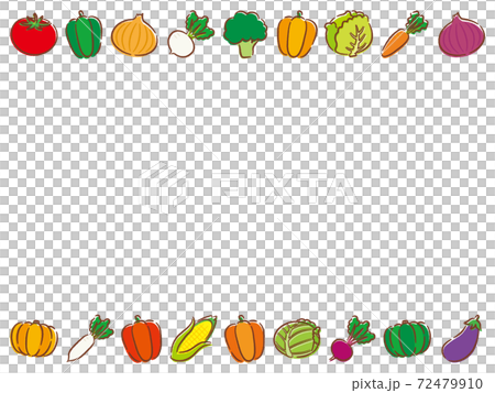 手描き風の野菜フレームのイラスト素材