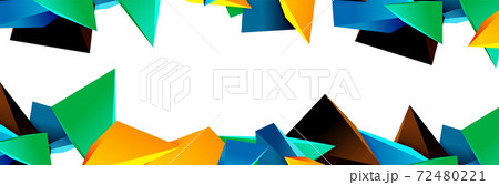 Triangle mosaic abstract background, 3d triangular low poly shapes. Geometric vector illustration for covers, banners, flyers and posters and other 72480221