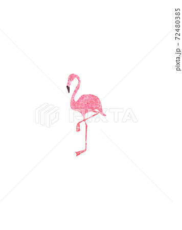 ピンクのかわいいフラミンゴのイラストのイラスト素材