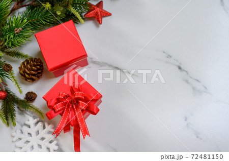 Merry Christmas and Happy New Year background. Winter season holiday decoration with gift and present. Merry Christmas and Happy New Year background. Winter season holiday decoration with gift and present. 72481150