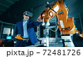 Robotic mechanism is being virtually controlled by a researcher 72481726