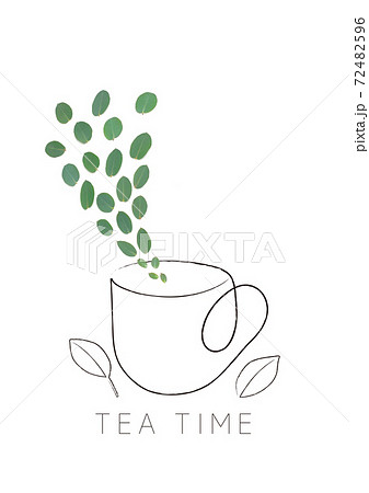 マグカップから湧き出る葉っぱ 72482596