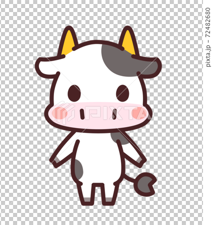 牛のかわいいキャラクター　イラスト 72482680