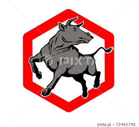 2021年丑年年賀状用パーツ 2021年丑年年賀状用パーツ 72482790