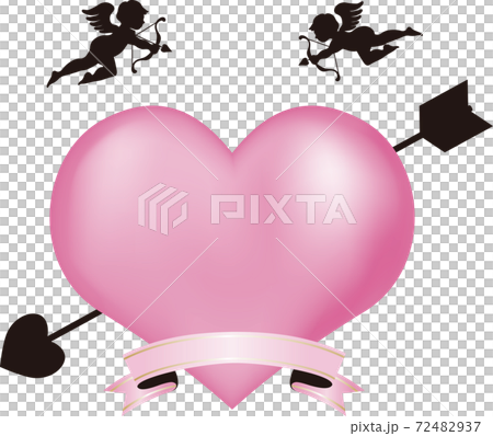 バレンタイン ギフト キューピッド ハート ピンク コピースペース イラスト素材のイラスト素材