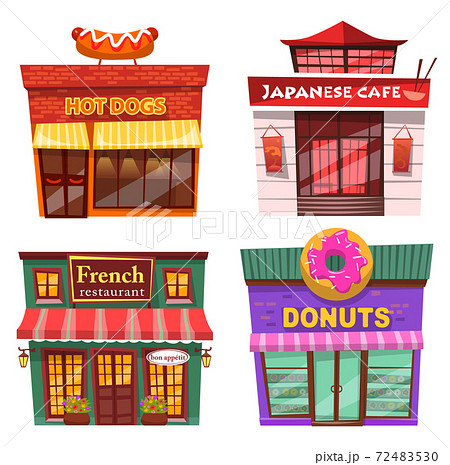 Japanese Cafe, Donuts and French Restaurant Set 72483530