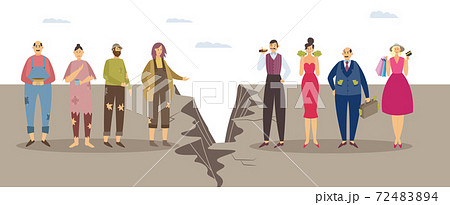 Imbalance, discrimination, inequality in human society a vector illustration Imbalance, discrimination, inequality in human society a vector illustration 72483894