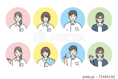 看護師　男女　アイコン　セット 72484192