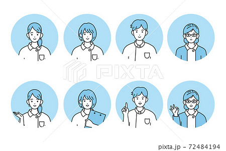 看護師　男女　アイコン　セット 72484194