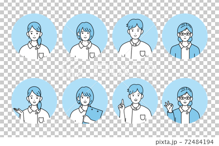 看護師　男女　アイコン　セット 72484194