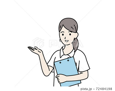 看護師　ナース　女性　案内　どうぞ 72484198