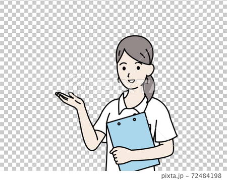 看護師　ナース　女性　案内　どうぞ 72484198