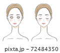 女性の顔　美容イラスト 72484350