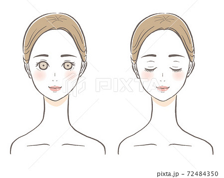 女性の顔 美容イラストのイラスト素材