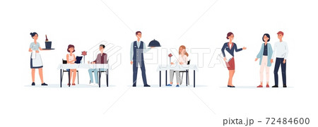 Restaurant staff set - cartoon isolated people serving clients Restaurant staff set - cartoon isolated people serving clients 72484600