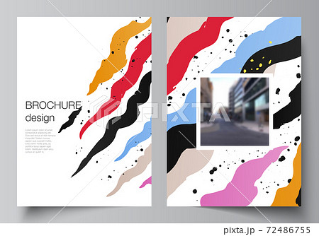 Vector layout of A4 cover mockups design templates for brochure, flyer layout, booklet, cover design, book design, brochure cover, creative agency, corporate, business, portfolio, pitch deck, startup. 72486755