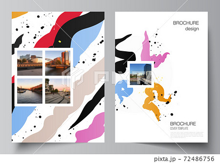 Vector layout of A4 cover mockups design templates for brochure, flyer layout, booklet, cover design, book design, brochure cover, creative agency, corporate, business, portfolio, pitch deck, startup. 72486756