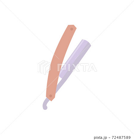 Sharp male folding shaver or razor with blade flat vector illustration isolated. 72487589