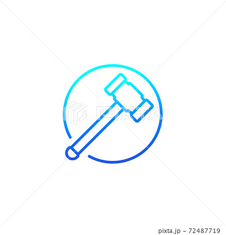 sledgehammer line icon on white sledgehammer line icon on white 72487719