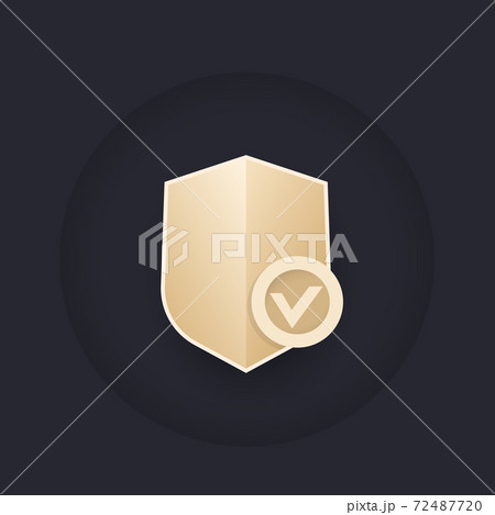 Shield with check mark, security vector logo Shield with check mark, security vector logo 72487720
