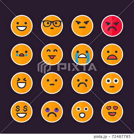 Emoticons, emoji set 72487785