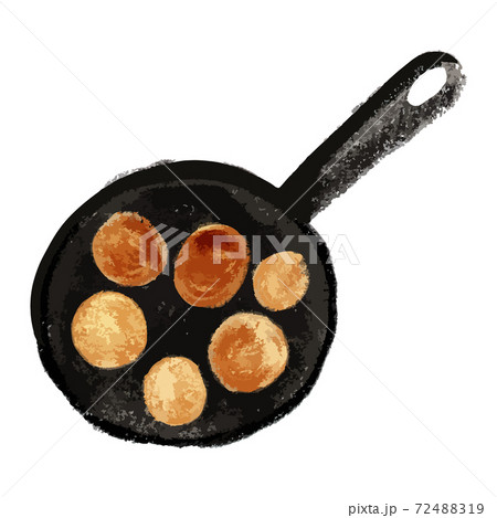 Isolated little pancakes in frying pan Isolated little pancakes in frying pan 72488319