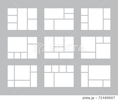 Photo collage. Presentation frames layout memories photography garish vector templates 72489607