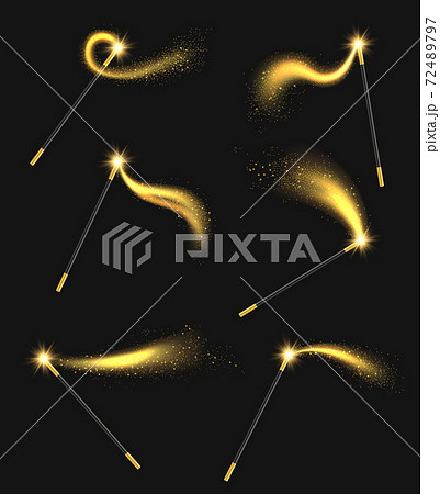 Magic sparkles. Wizzard light effects magical appear vector realistic template 72489797