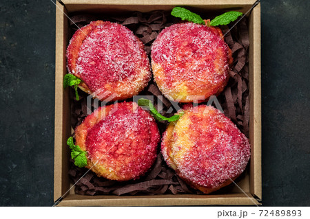 peach-shaped cakes peach-shaped cakes 72489893