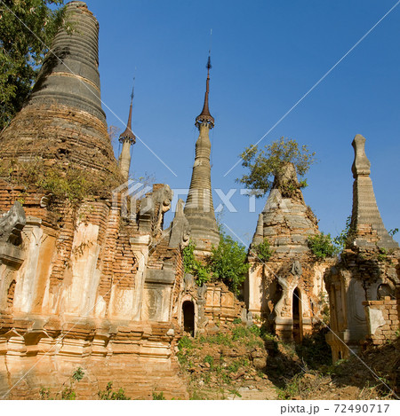 Ancient Ruins of Buddhist Stupas in Indein. Ancient Ruins of Buddhist Stupas in Indein. 72490717