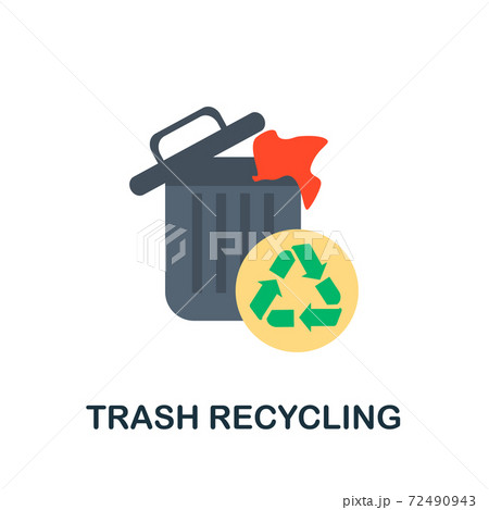 Trash Recycling flat icon. Simple element from save the world collection. Creative Trash Recycling icon for web design, templates, infographics and more 72490943