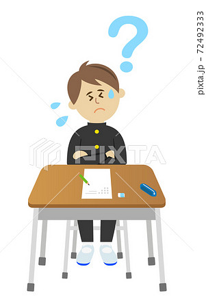 試験の問題が分からない学生のイラストイメージのイラスト素材 試験の問題が分からない学生のイラストイメージのイラスト素材
