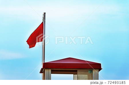 Red warning flag Red warning flag 72493185
