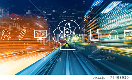 Online education concept with high speed motion blur Online education concept with high speed motion blur 72493930