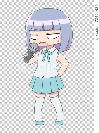 アイドル　青　呆れる 72494429