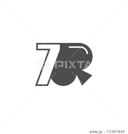 Number 7 Logo Combined With Spade Icon Designのイラスト素材
