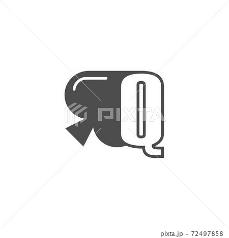Letter Q logo combined with spade icon design Letter Q logo combined with spade icon design 72497858